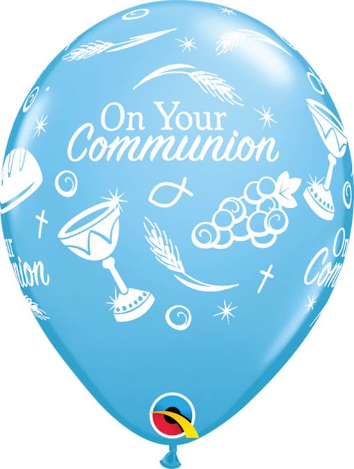 11" / 28cm 6szt Communion Symbols Pale Blue Qualatex #53440