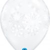 11" / 28cm Contemporary Snowflakes Diamond Clear Qualatex #79210-1