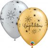 11" / 28cm Congratulations Elegant Asst of Gold, Silver Qualatex #85682-1