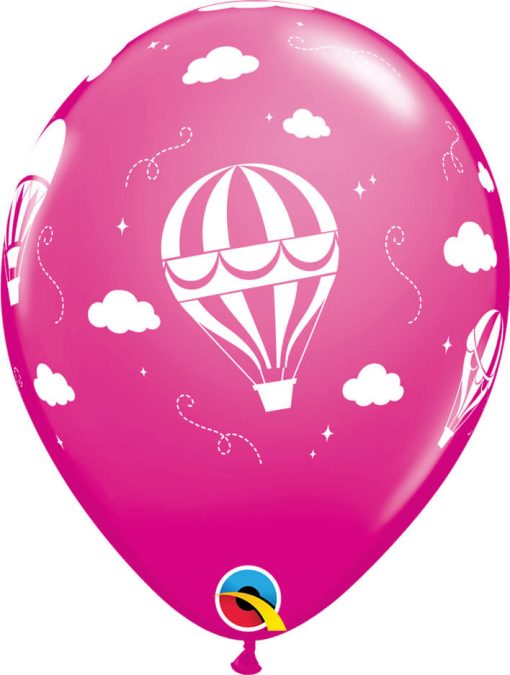 11" / 28cm Hot Air Balloons Asst of Wild Berry, Pink Qualatex #86559-1