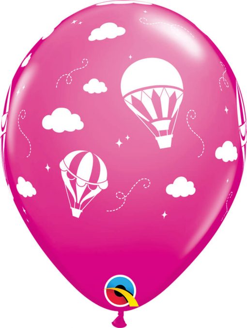 11" / 28cm Hot Air Balloons Asst of Wild Berry, Pink Qualatex #86559-1