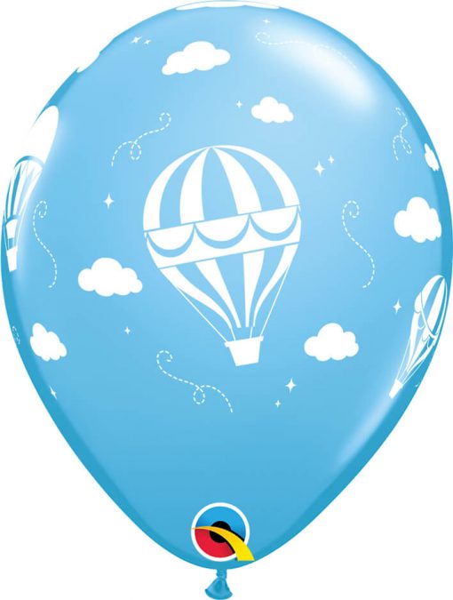 11" / 28cm Hot Air Balloons Asst of Pale Blue, Dark Blue Qualatex #86560-1