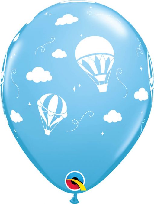 11" / 28cm Hot Air Balloons Asst of Pale Blue, Dark Blue Qualatex #86560-1