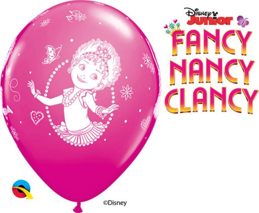 12" / 30cm 6szt Disney Fancy Nancy Clancy Asst of Wild Berry, Tropical Teal, Goldenrod Qualatex #89234