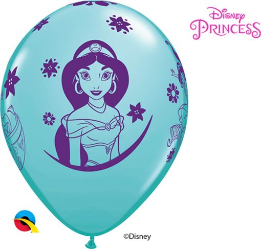 12" / 30cm 6szt Disney Princess Jasmine Asst of Spring Lilac, Caribbean Blue, Rose Qualatex #89237