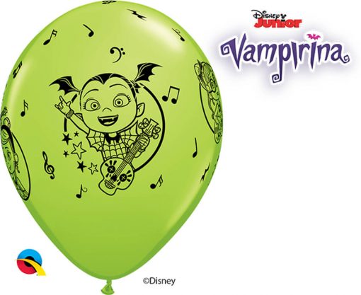 12" / 30cm 6szt Disney Vampirina Asst of Wild Berry, Lime Green, Spring Lilac Qualatex #90151