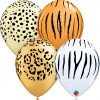 11" / 28cm Safari Assortment Asst of Gold, White, Ivory Silk, Orange Qualatex #92035-1