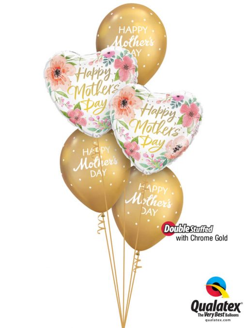 Bukiet 899 Chrome™ Gold Mother's Day Polka Dots Qualatex #82207-2 85704-3 58271-3