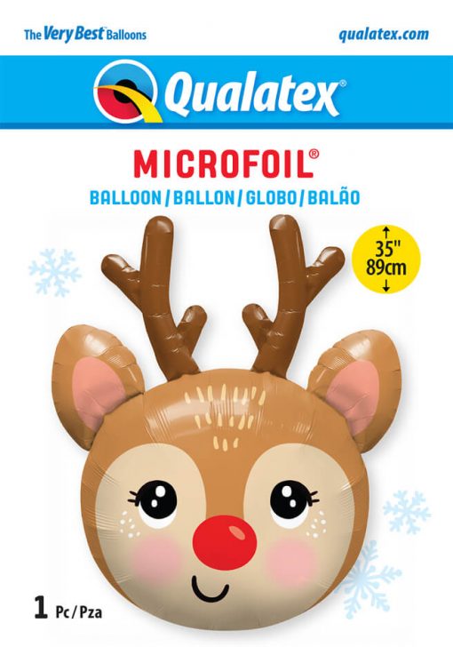 35″ / 89cm Red-Nosed Reindeer Qualatex #14976