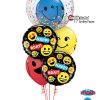 Bukiet 1260 Confetti Bubble Birthday Smileys Qualatex #57791 78718-2 85705-3