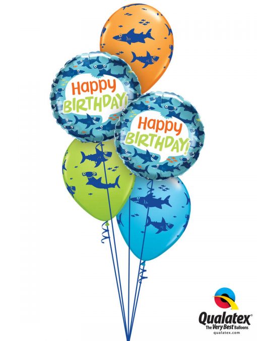 Bukiet 1424 Wishing You a Fin-tastic Birthday! Qualatex #97379-2 98221-3