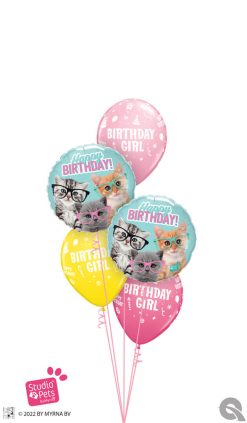 Bukiet 1614 Happy PURR-THDAY! Qualatex #19286-2 20266-3