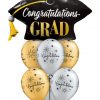 Bukiet 1534 Congrats, Grad! Silver & Gold Mortarboard Qualatex #82656 82730-6