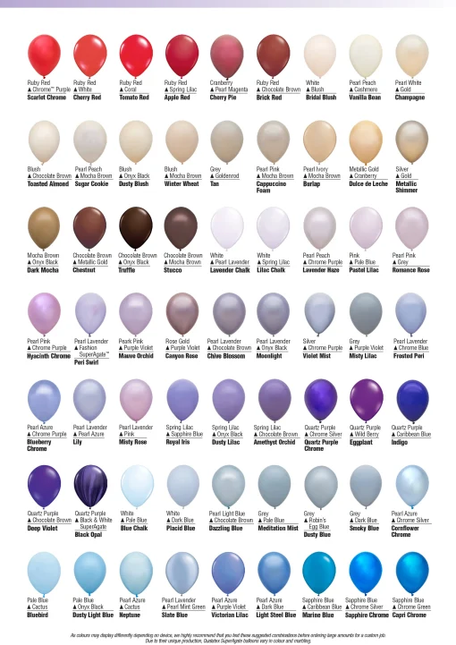 Katalog CUSTOM BALLOON COLOURS Qualatex