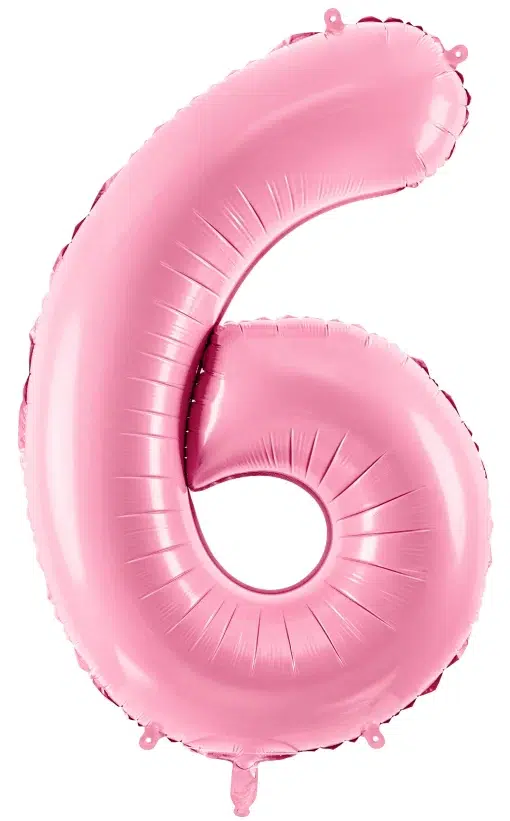 34" / 86cm Balon foliowy Cyfra ''6'' różowy PartyDeco #FB1P-6-081